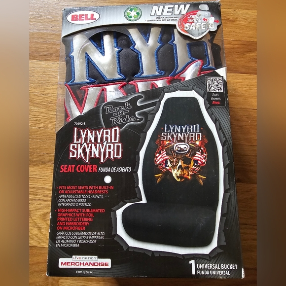 Lynyrd Skynyrd Rockn Ride Black BellBrand Universal Bucket Seat Cover New in Box - Picture 10 of 13